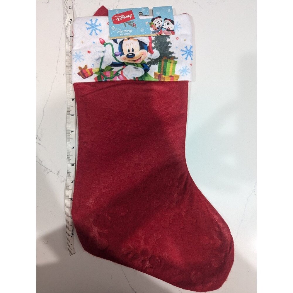 NWT 14" Disney Mickey Mouse Santa Hat Christmas Holiday Red Stocking